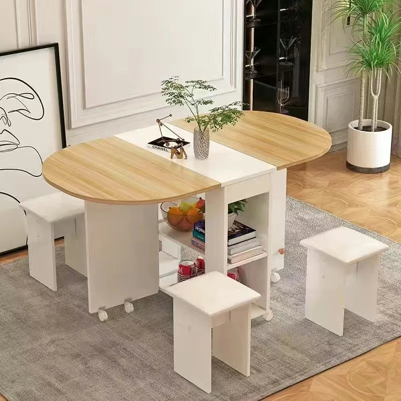 Folding Dining Table Set 4 Chairs Italian Nordic Luxury Dining Table Decorate Simple Mesas Y Sillas De Comedor Kitchen Furniture