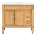 Bathroom Vanity with Ceramic Sink, Soft Close Doors, Adjustable Shelves