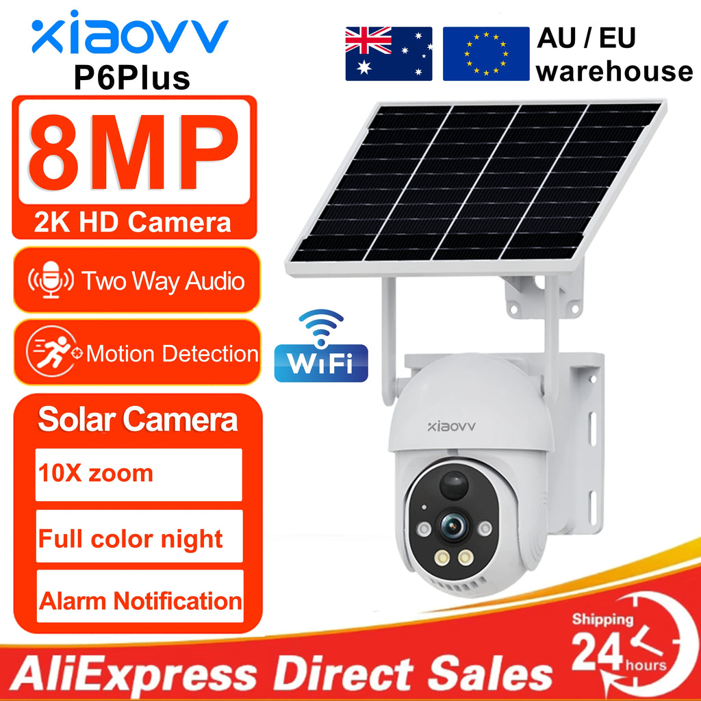 8MP 2K HD WIFI Wireless PTZ Solar Cctv Camera Battery Powered Outdoor