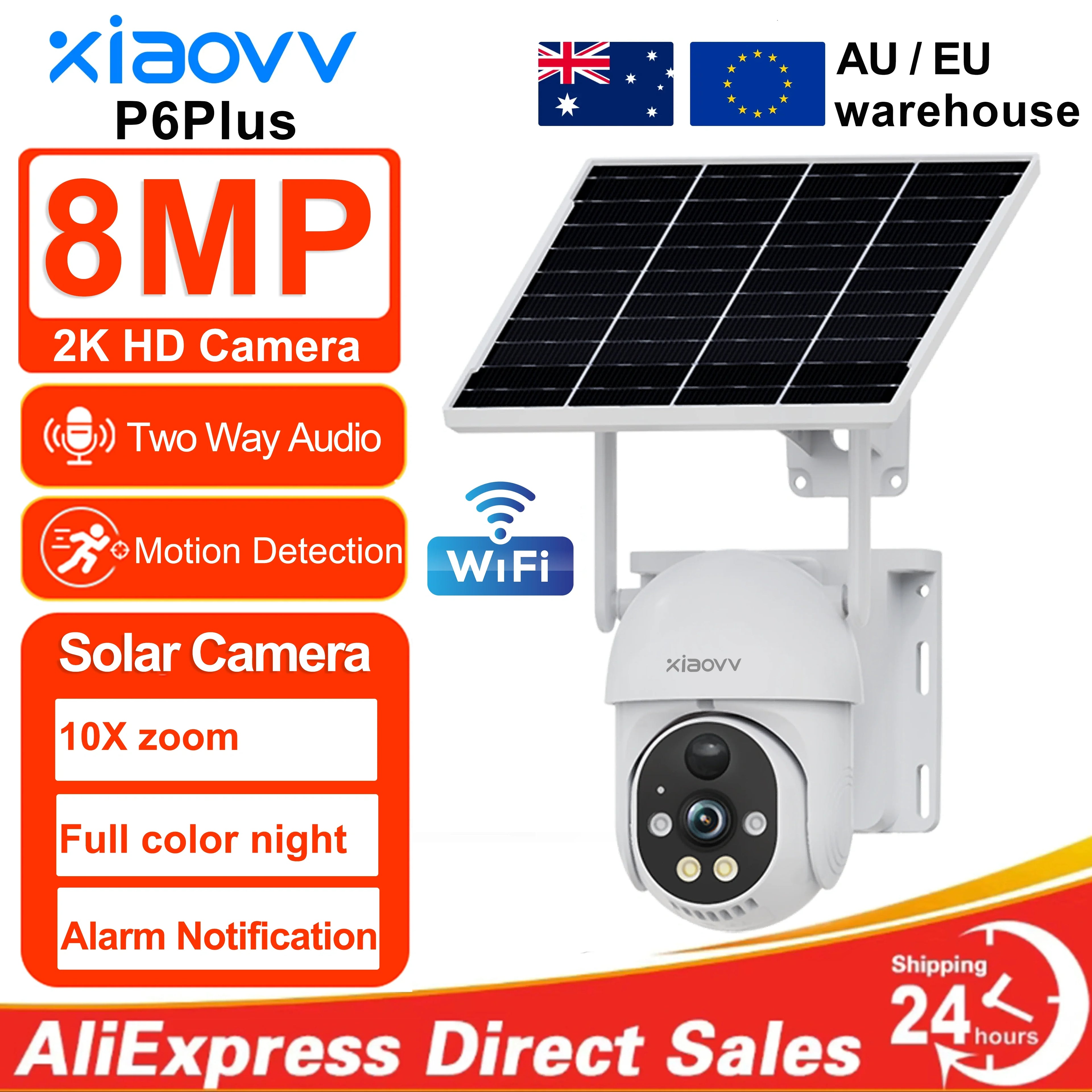8MP 2K HD WIFI Wireless PTZ Solar Cctv Camera Battery Powered Outdoor