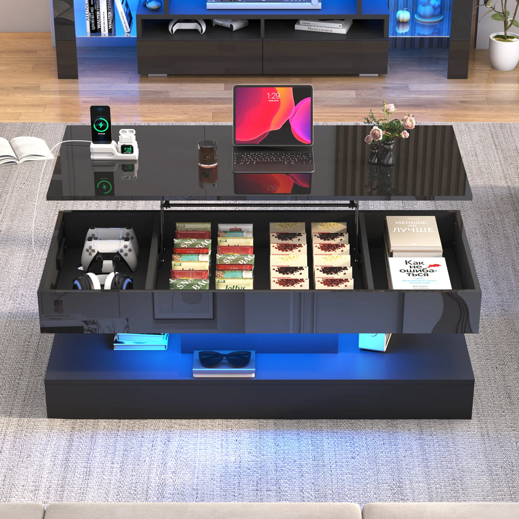 High Glossy LED Coffee Tables for Living Room,