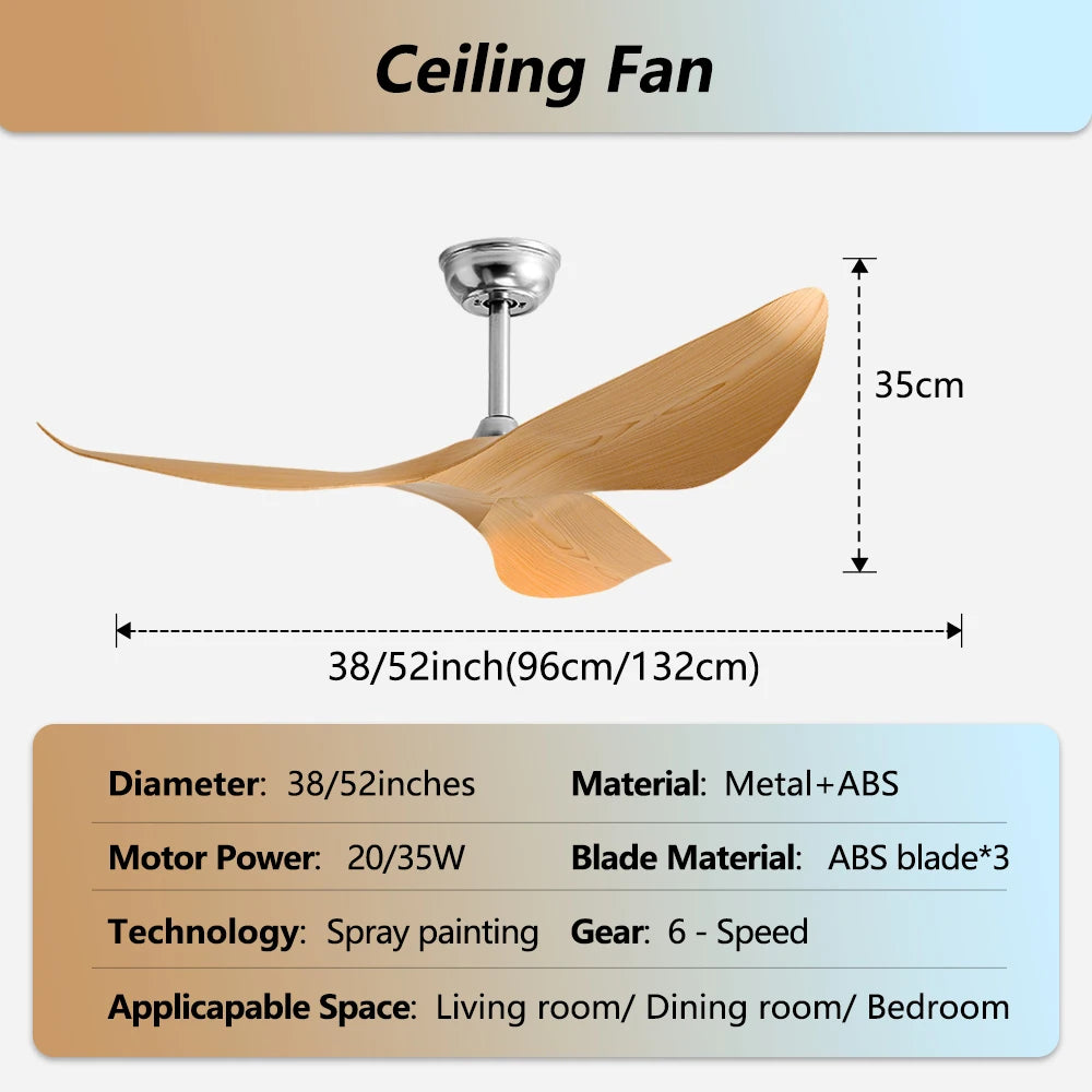 Modern Ceiling Fan Without Light Remote control