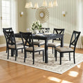 7 Piece Solid Wood Dining Table Set