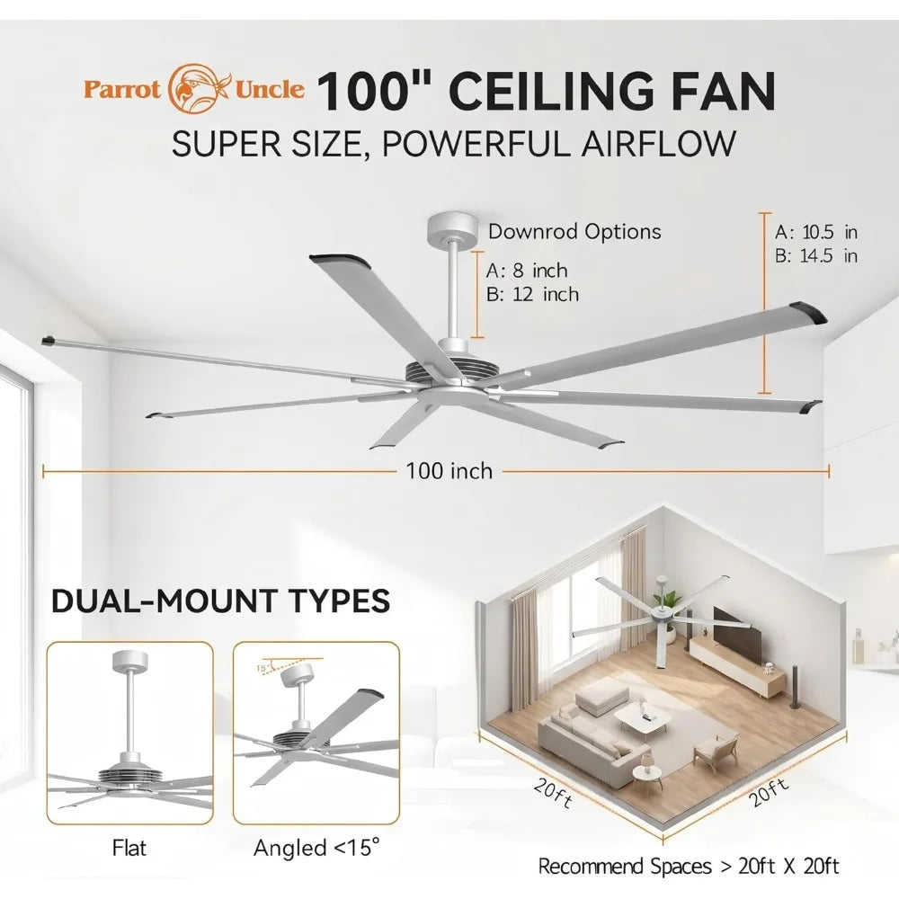 100 Inch Ceiling Fans with Remote Control