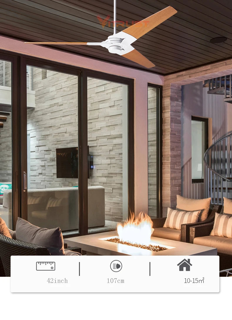 Modern Wooden LED Ceiling Fan
