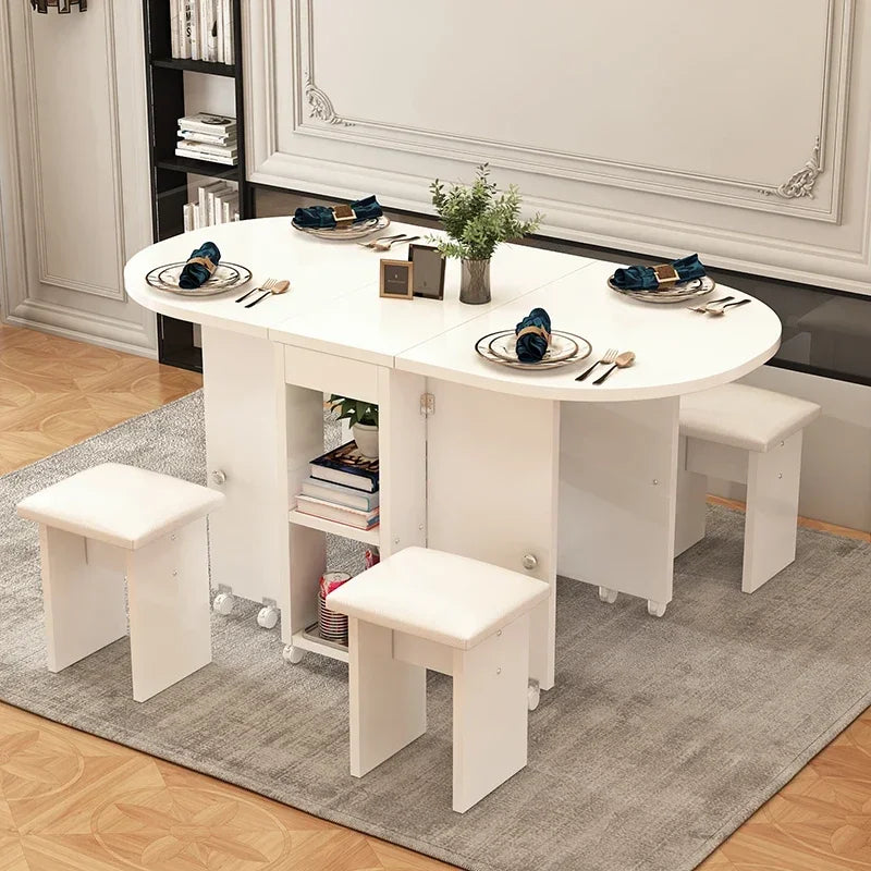 Italian Folding Dining Table 4 Stools