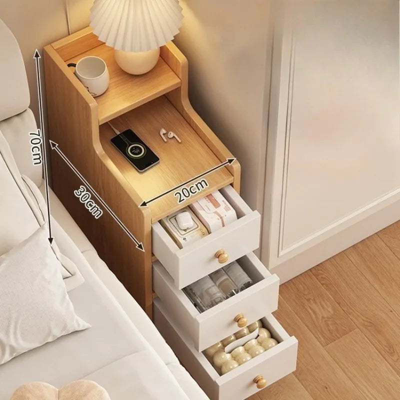 Bedside table Household bedroom Extremely narrow bedside seam rack 20CM wide