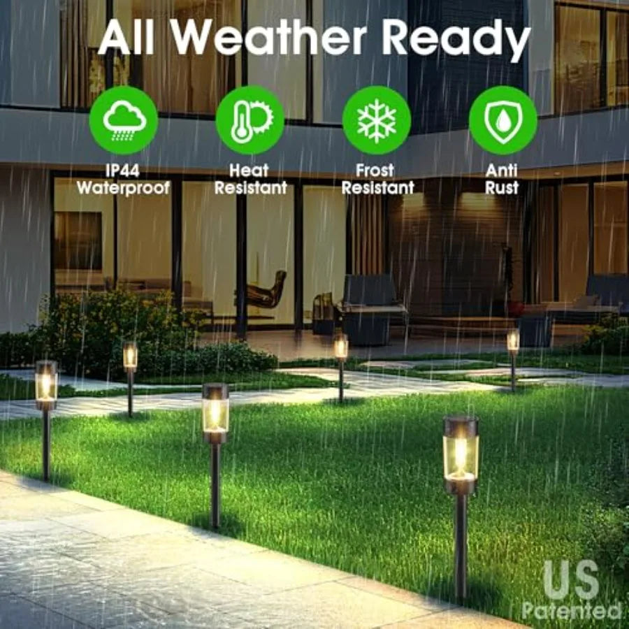 12 Pack Waterproof Solar Landscape Lighting for Pathway