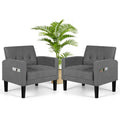 Upholstered Accent Chair Set of 2 Modern Faux Leather