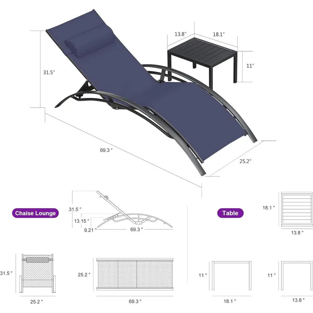 Patio Chaise Lounge Set