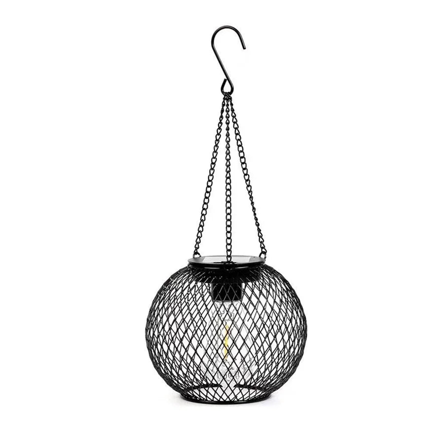 Solar Iron Lantern Led Solar Lights Waterproof Decorative Hanging Lights for Tree, Patio
