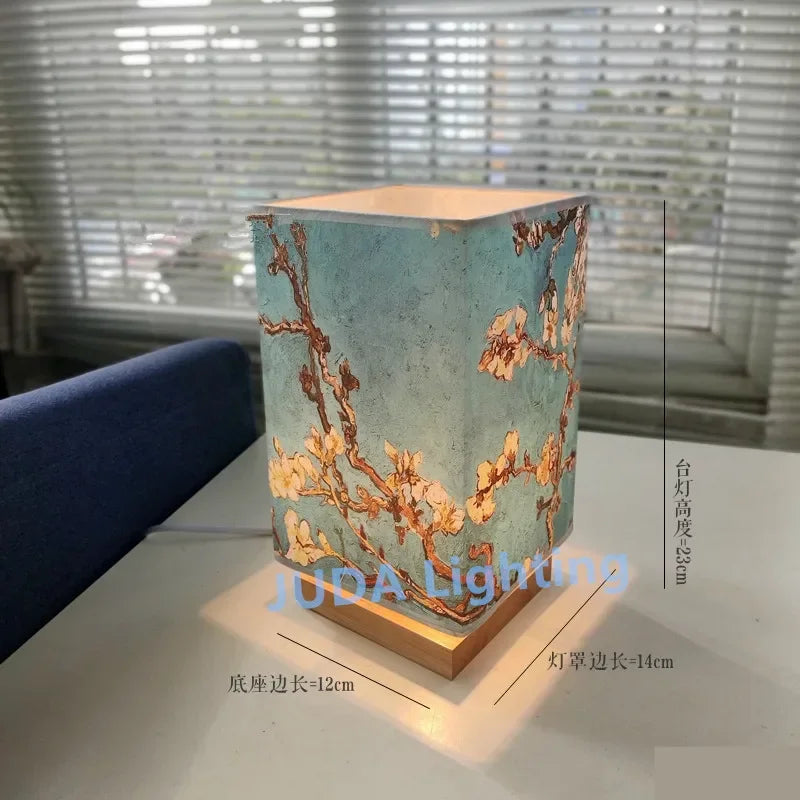 Wood Base Japanese Table Lamps