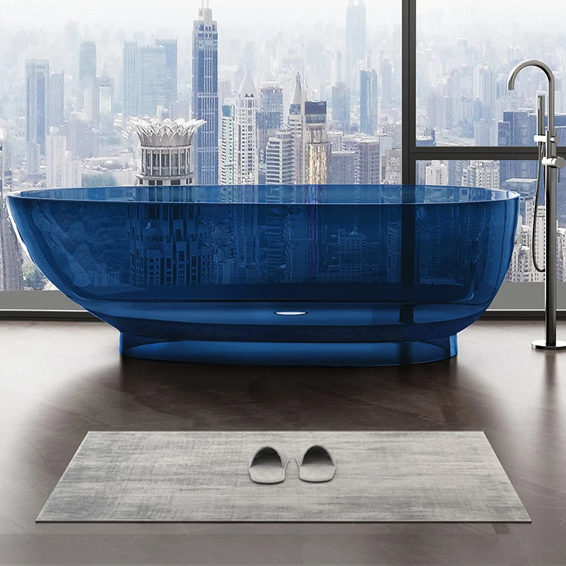 Acrylic Egg Shape Transparent Freestanding Bathtub