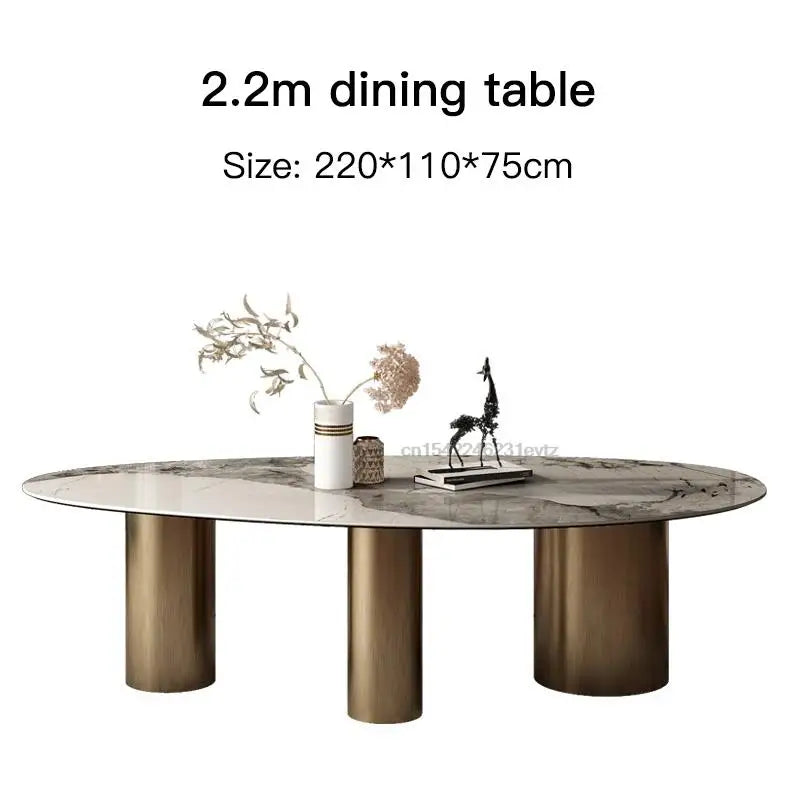 Italian Oval Dining Table Chairs Combination