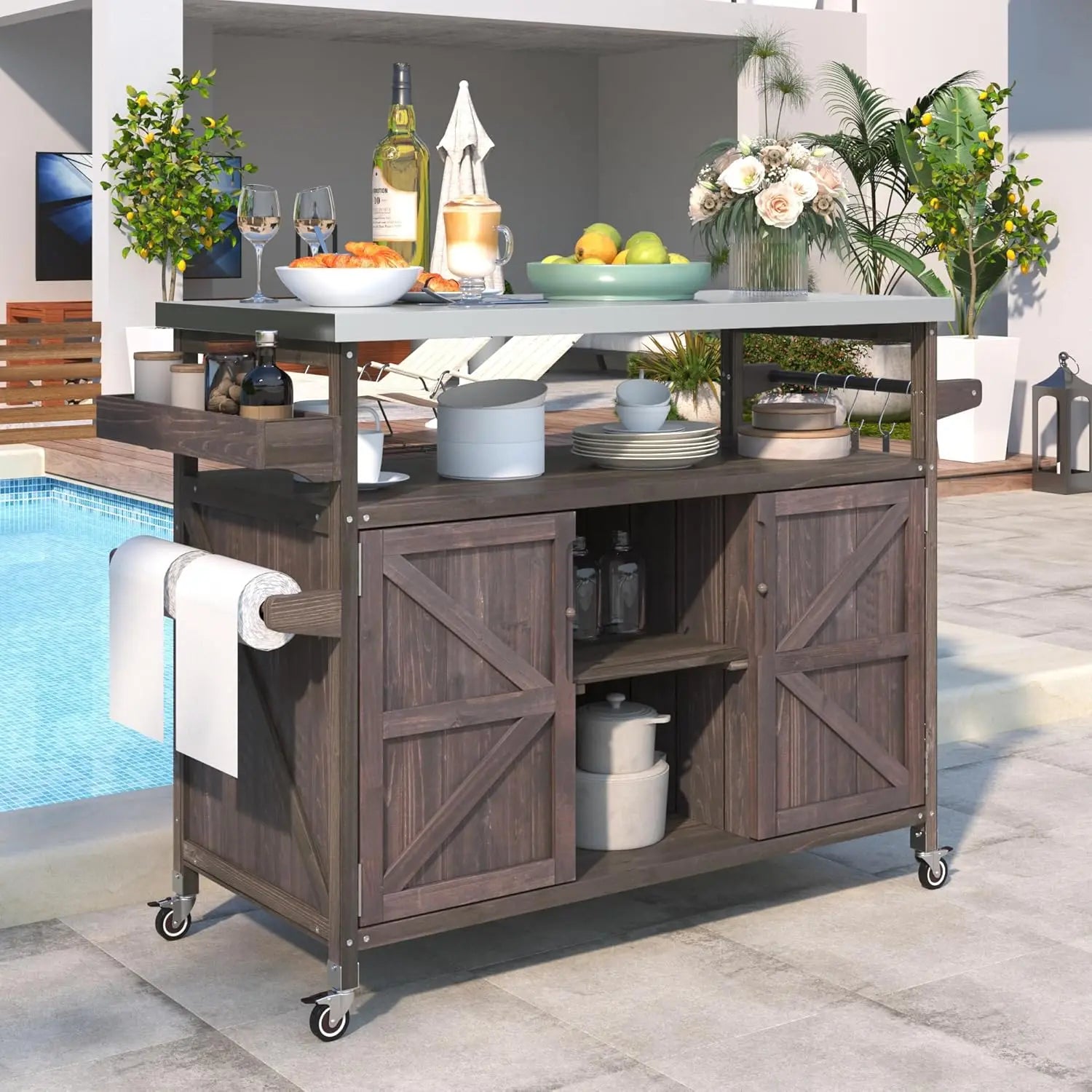 Outdoor Kitchen Island Cart