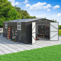 Outdoor Metal Storage Shed Lockable Doors
