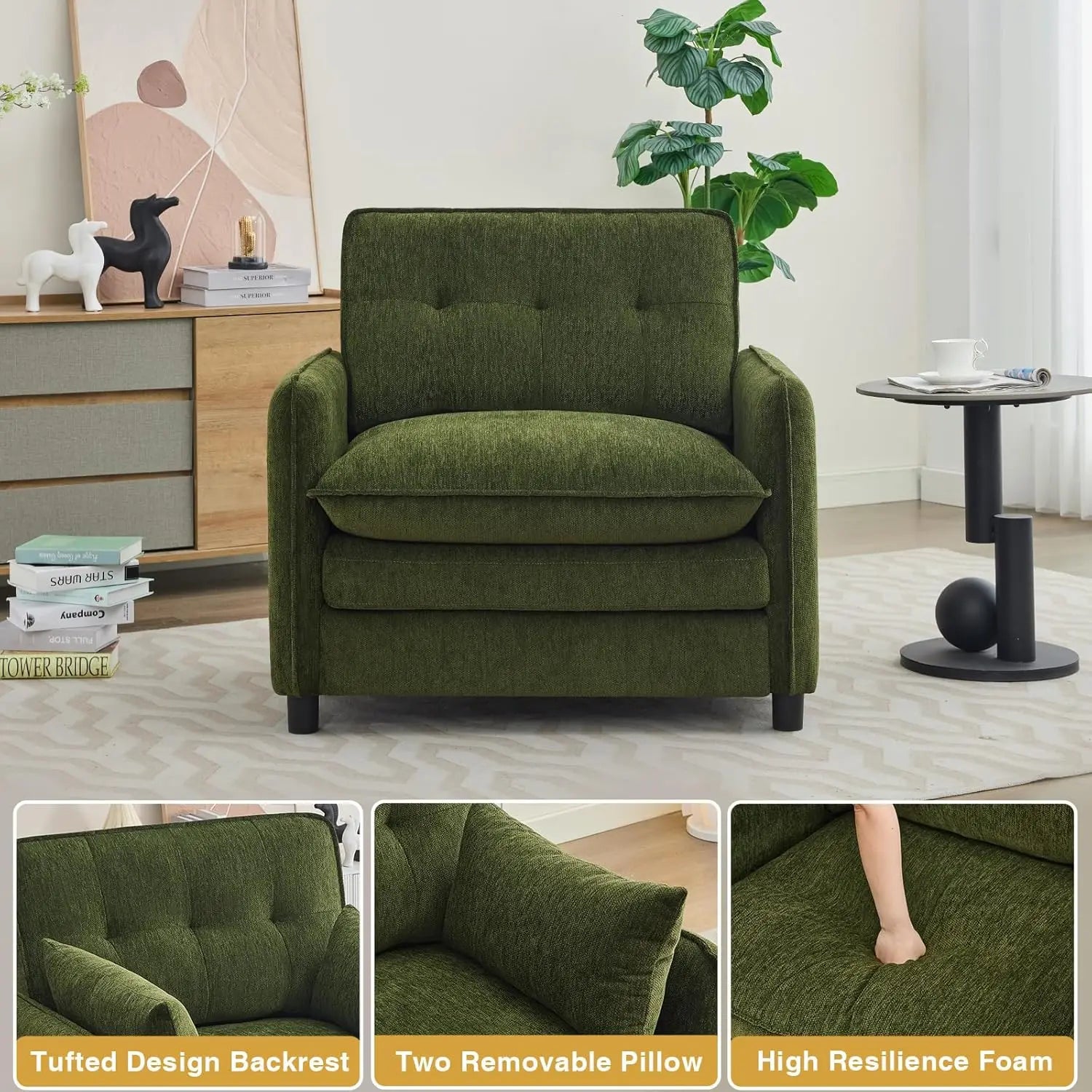 Oversized Accent Chair with Ottoman,