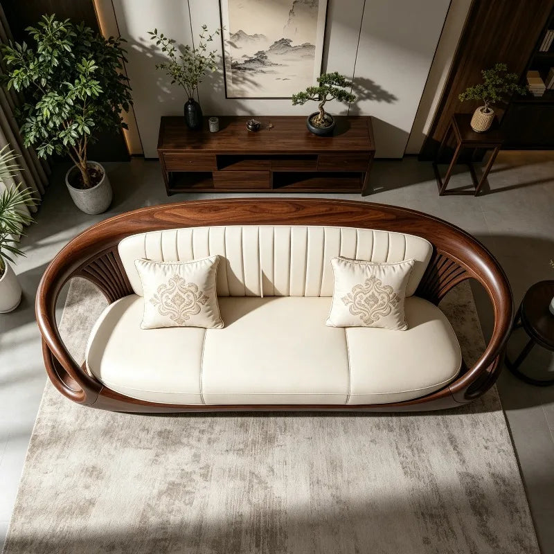 New Design Chinese Style Solid Wood Living Room Sofas