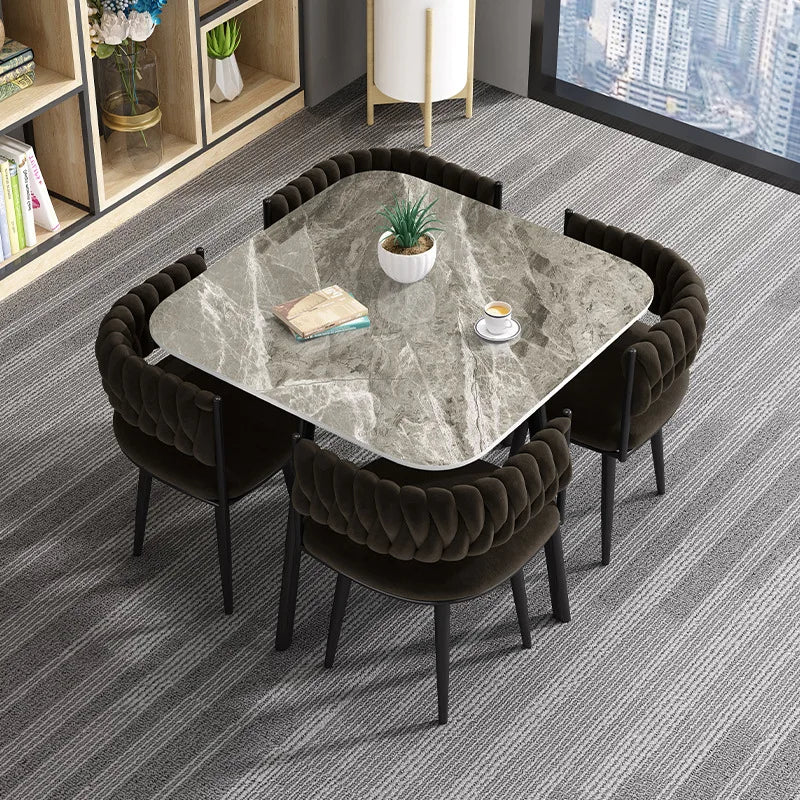 Light Luxury Dining Table and Chair Set