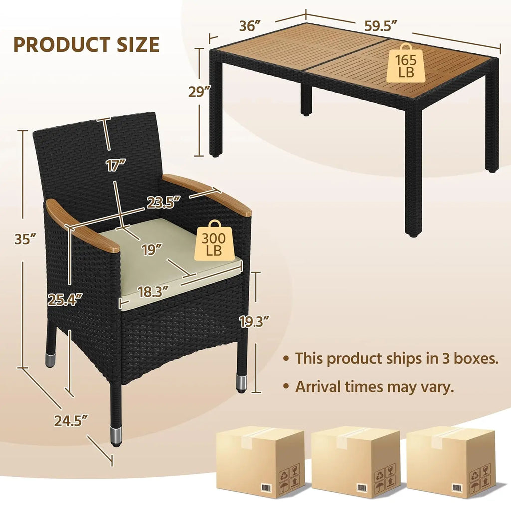7 Piece Patio Outdoor Dining Set