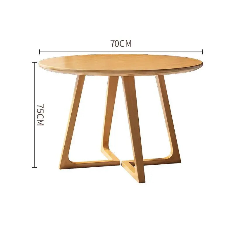 Japanese style round solid wood  dining table