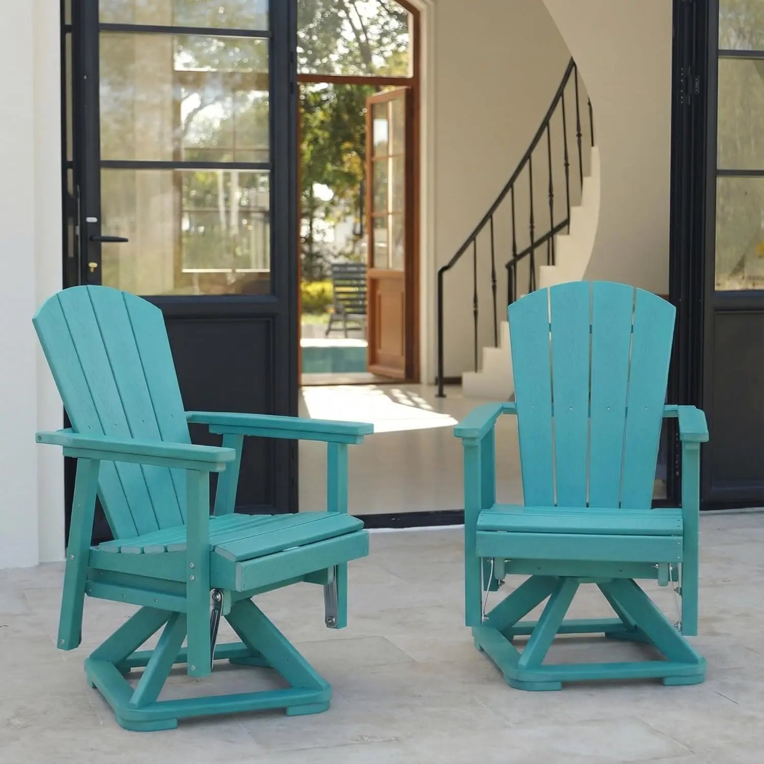 Swivel Adirondack Outdoor Chair Weather Resistant
