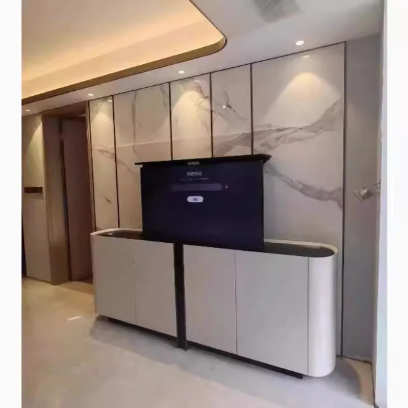 Light luxury electric remote control lifting TV cabinet