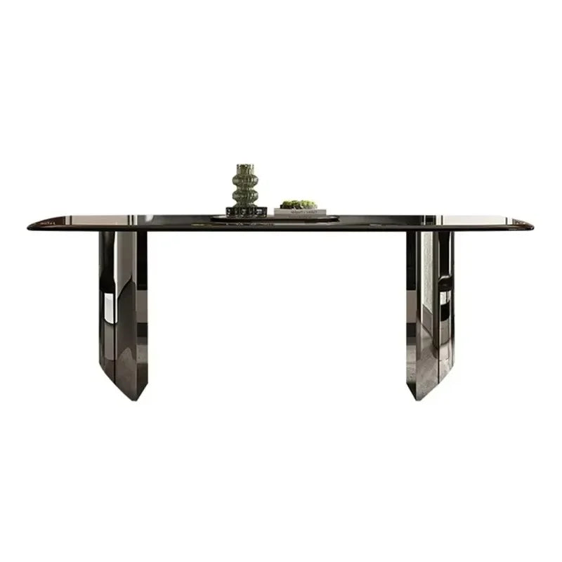 Italian Minimalist Dining Table Modern Simple Transparent Glass Dining Table