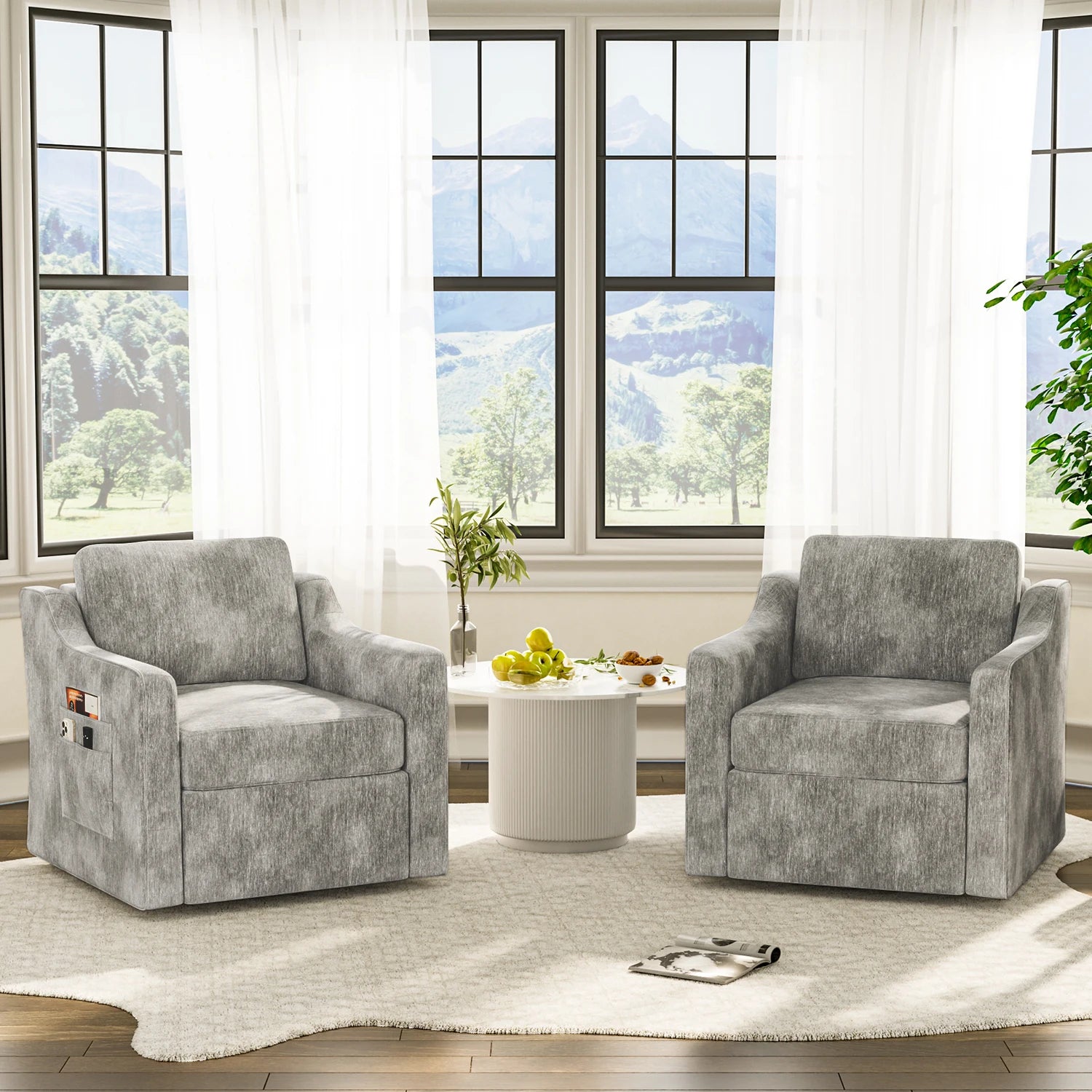 360° Swivel Accent Chair Set of 2,