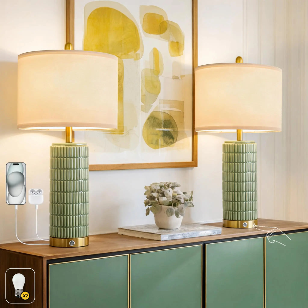 Touch Control Table Lamp With USB Charging Port