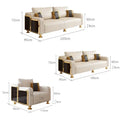 Modern Luxury Leather with Wooden Sofa Set