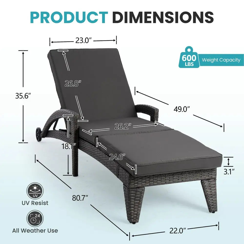 Foldable Patio Lounge Chair Sets with Side Table