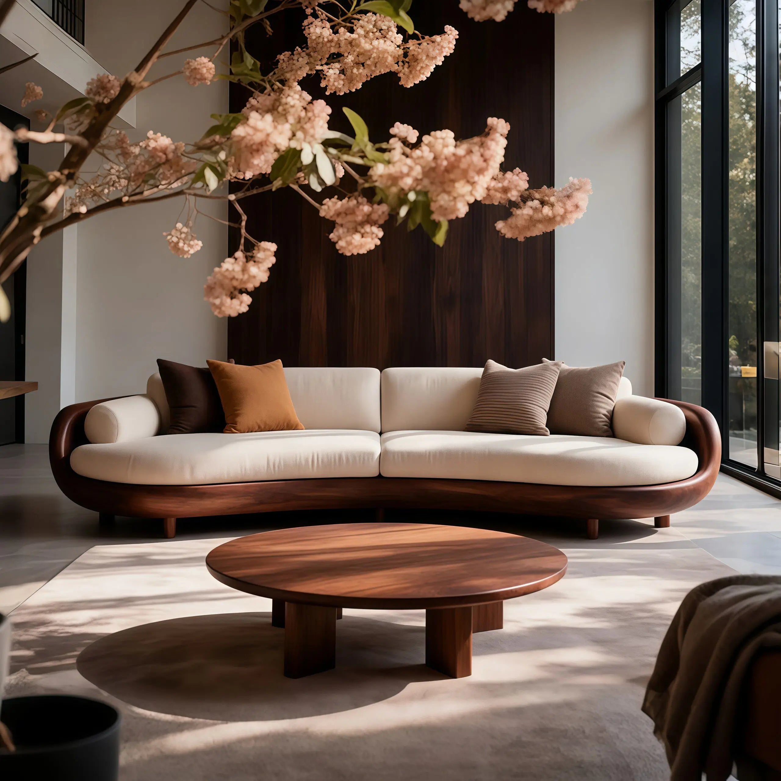 New Chinese-style solid wood living room sofa