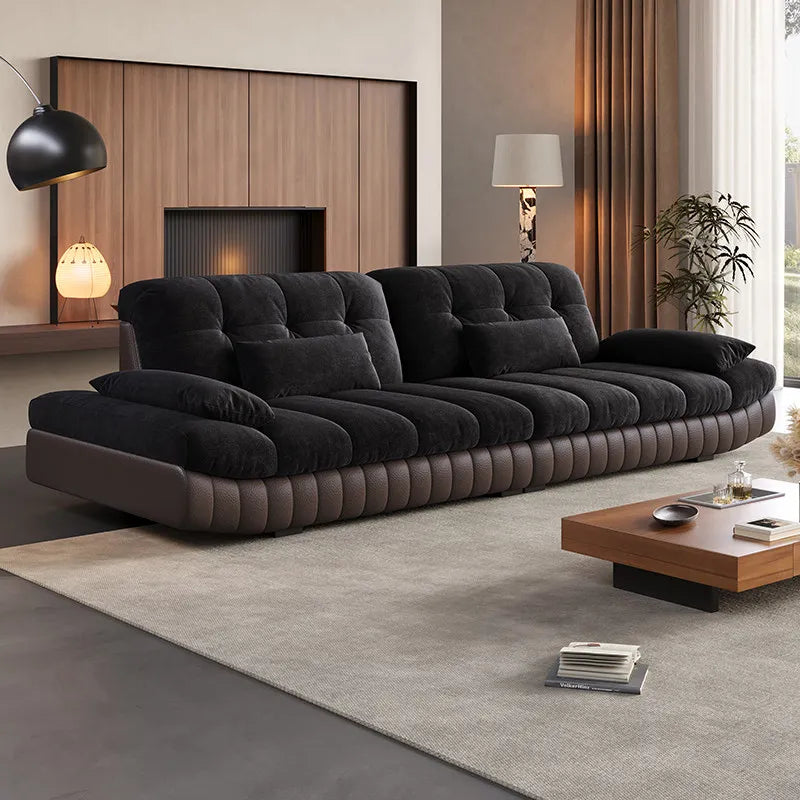 Black Living Room Floor Sofas Design
