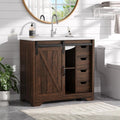 36" Bathroom Vanity with Sink Combo, Farmhouse Sliding Barn Door