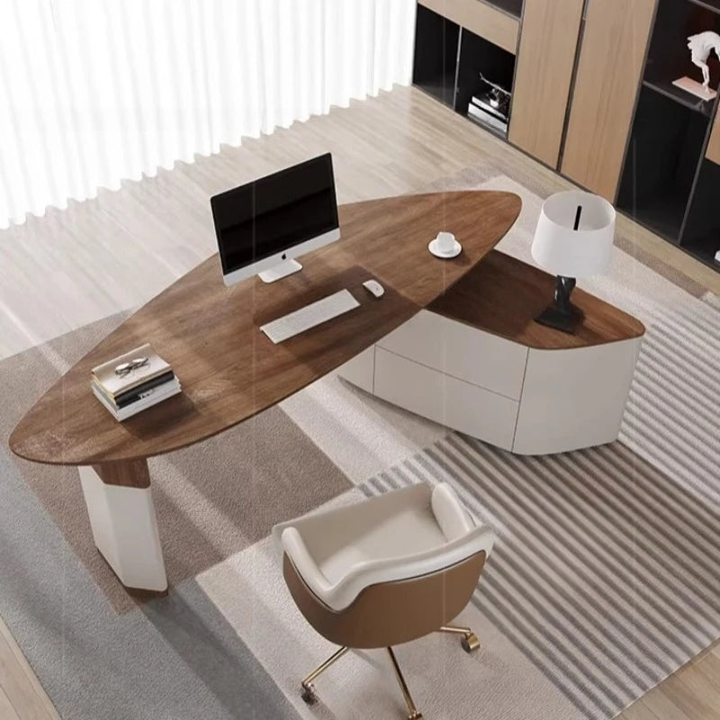 Adjustable Executive L shaped Office Desk Shelves