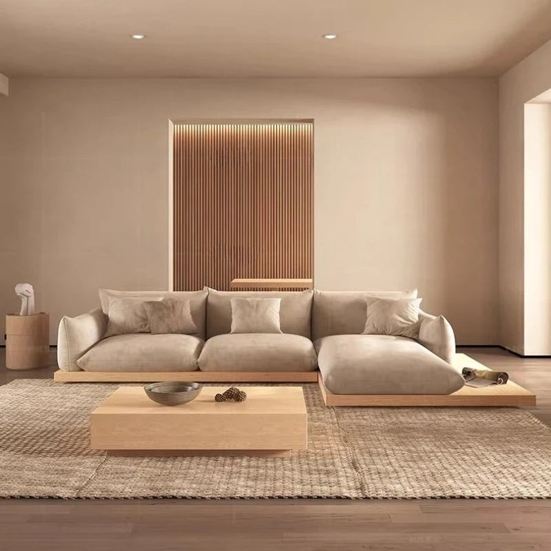 Japanese Style Modern Sofa Puffs Floor Couch