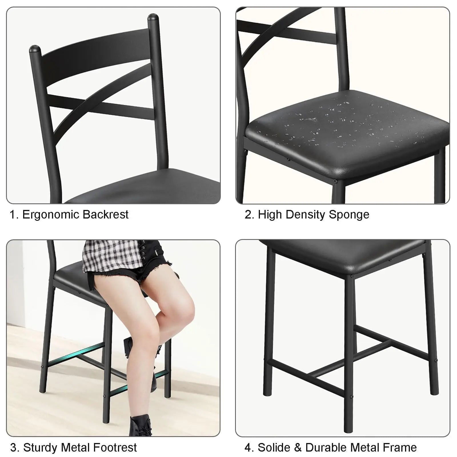 26 Inch Bar Stools Set of 4, Counter Height