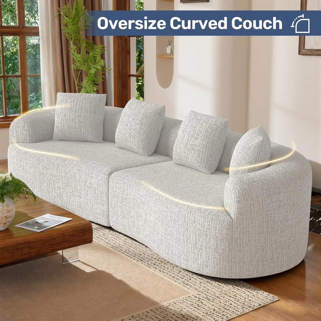 110” Modern Curved Sofa, Oversized, Couch