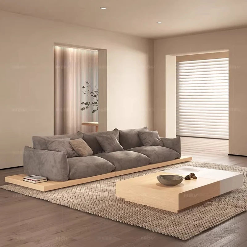 Japanese Style Modern Sofa Puffs Floor Couch