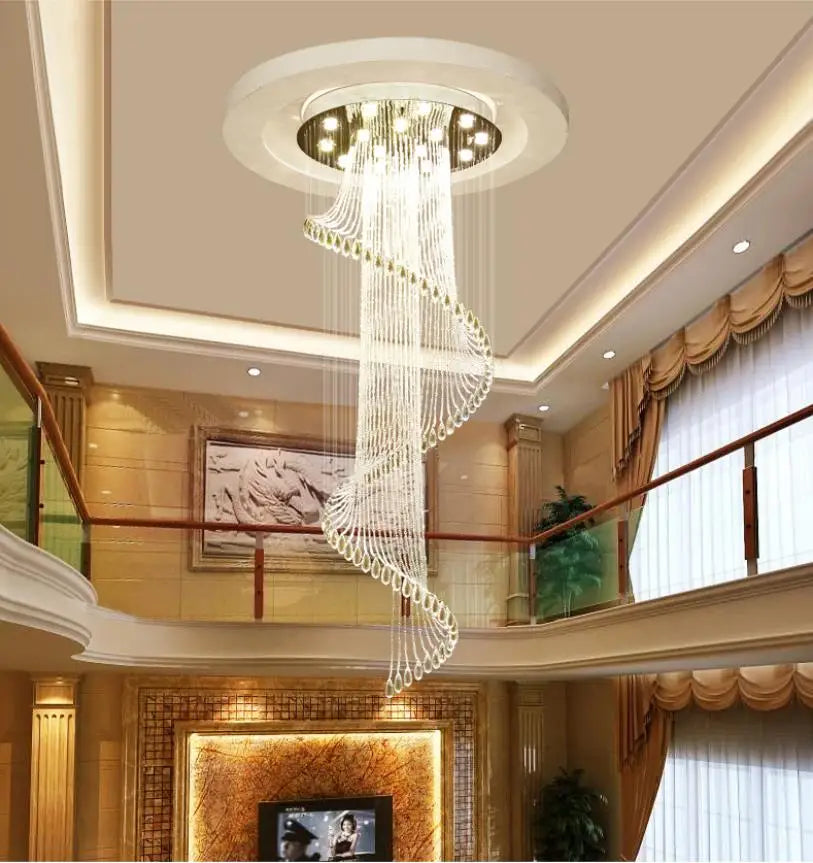 Round Staircase Rotating Chandelier