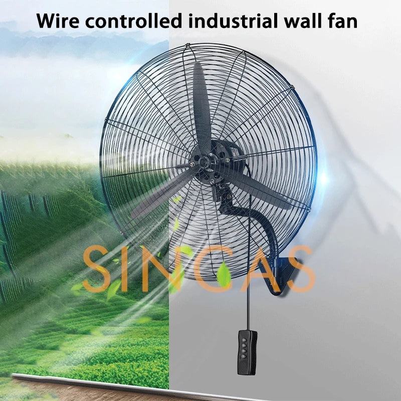 Wall Mounted Industrial Fan Metal Blade High Velocity Fan Wired Remote Control
