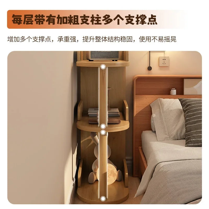 Wooden Corner Multi-Layer Side Table
