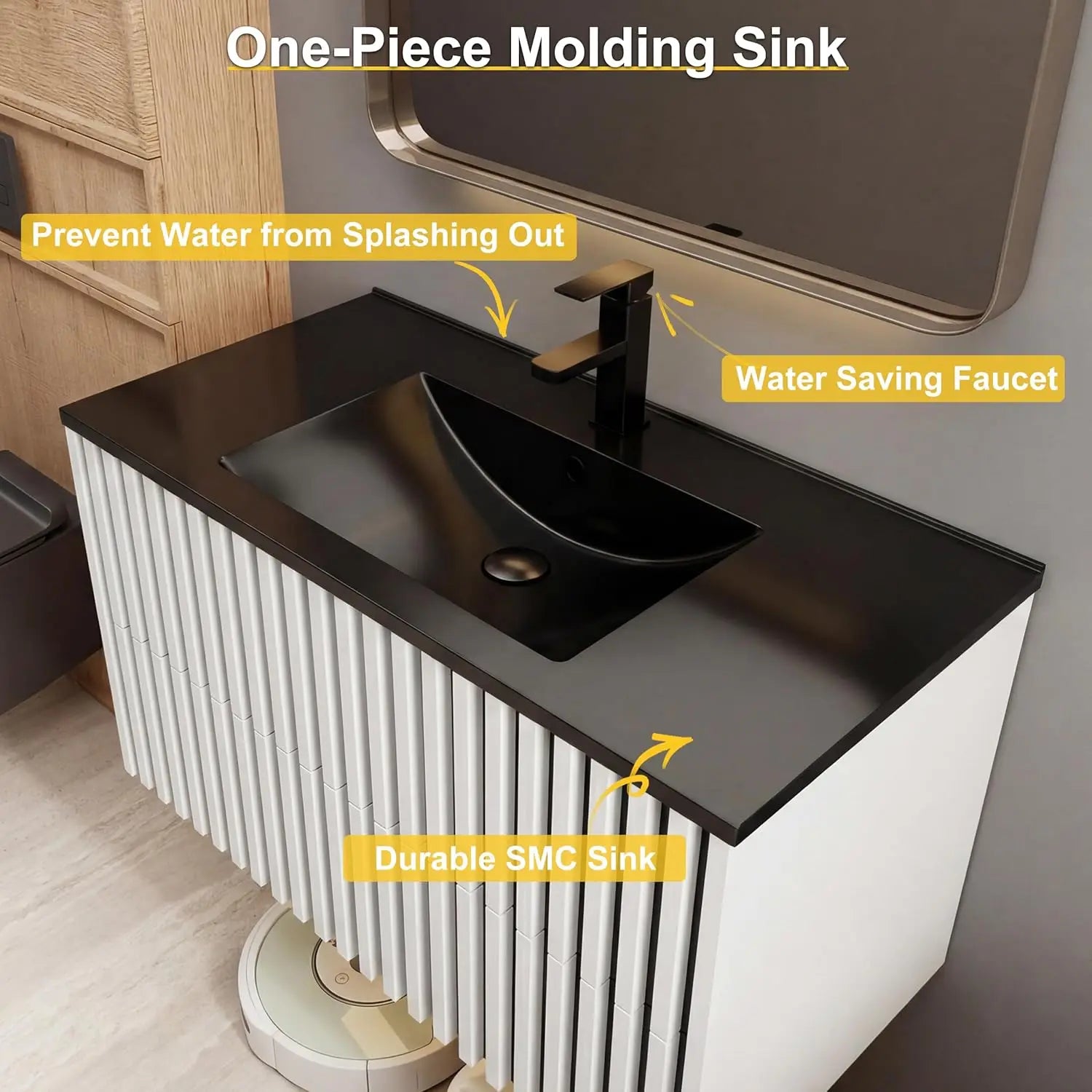 36" Floating Bathroom Vanity with Sink Combo,