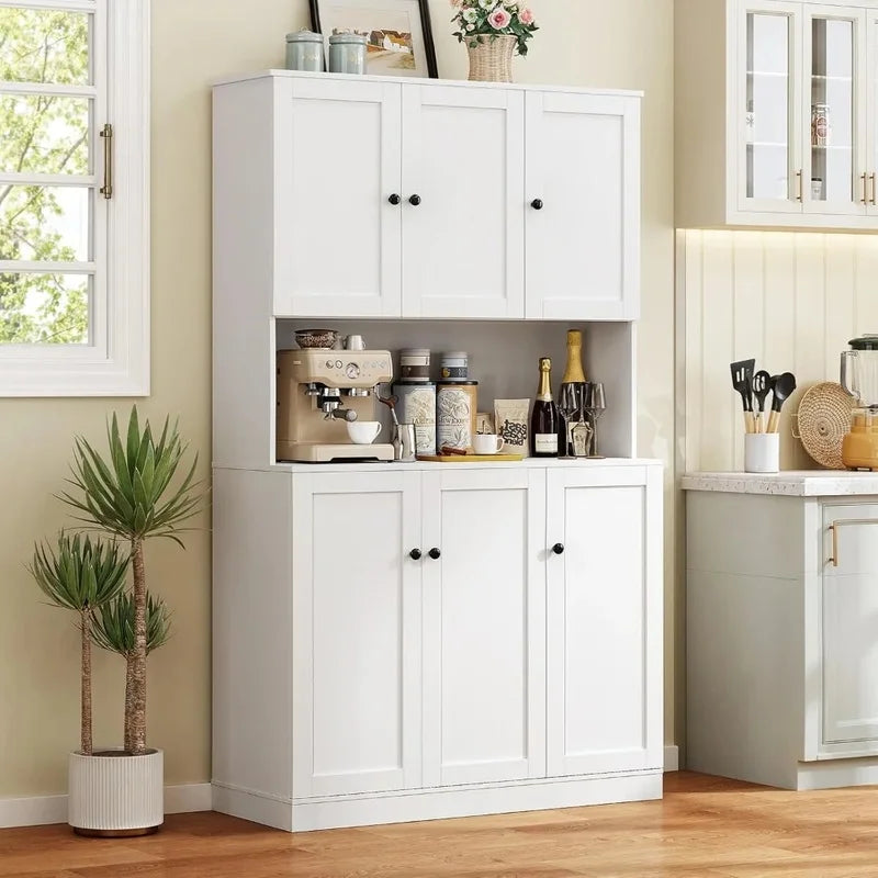 Tall Freestanding Kitchen Pantry Storage Cabinet