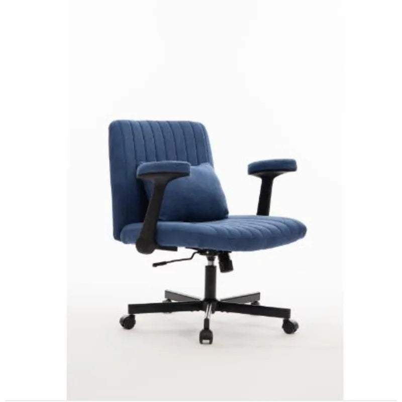 Modern Linen Blue Criss Cross Armrest Office Chair   Product Details