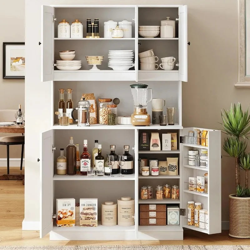 Tall Freestanding Kitchen Pantry Storage Cabinet