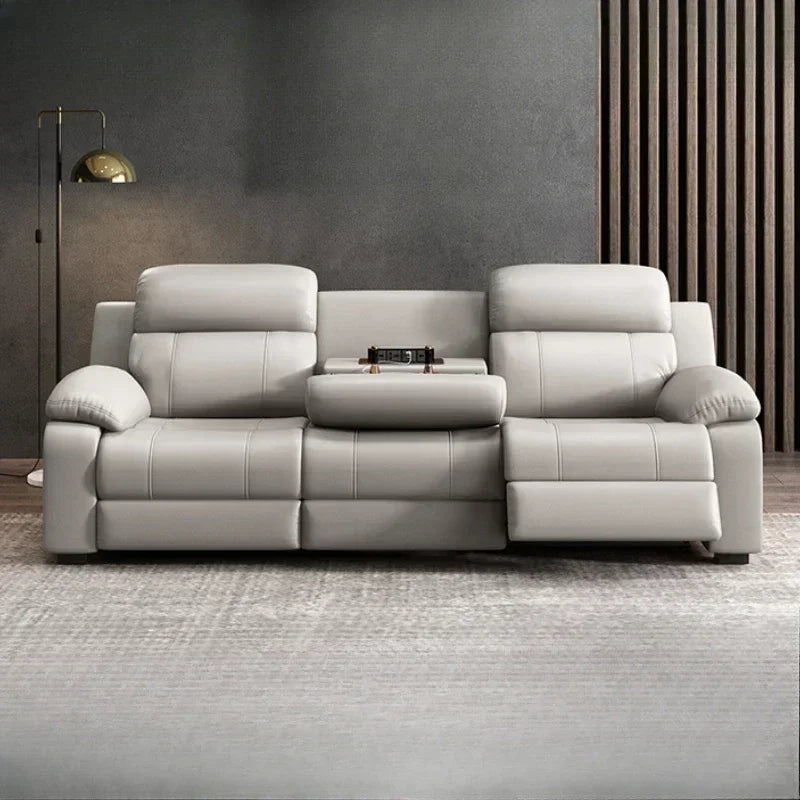 Genuine Leather Electric Italian Recliner Sofa Loveseat