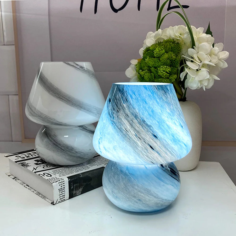 Handmade Glass Mushroom Table Lamp
