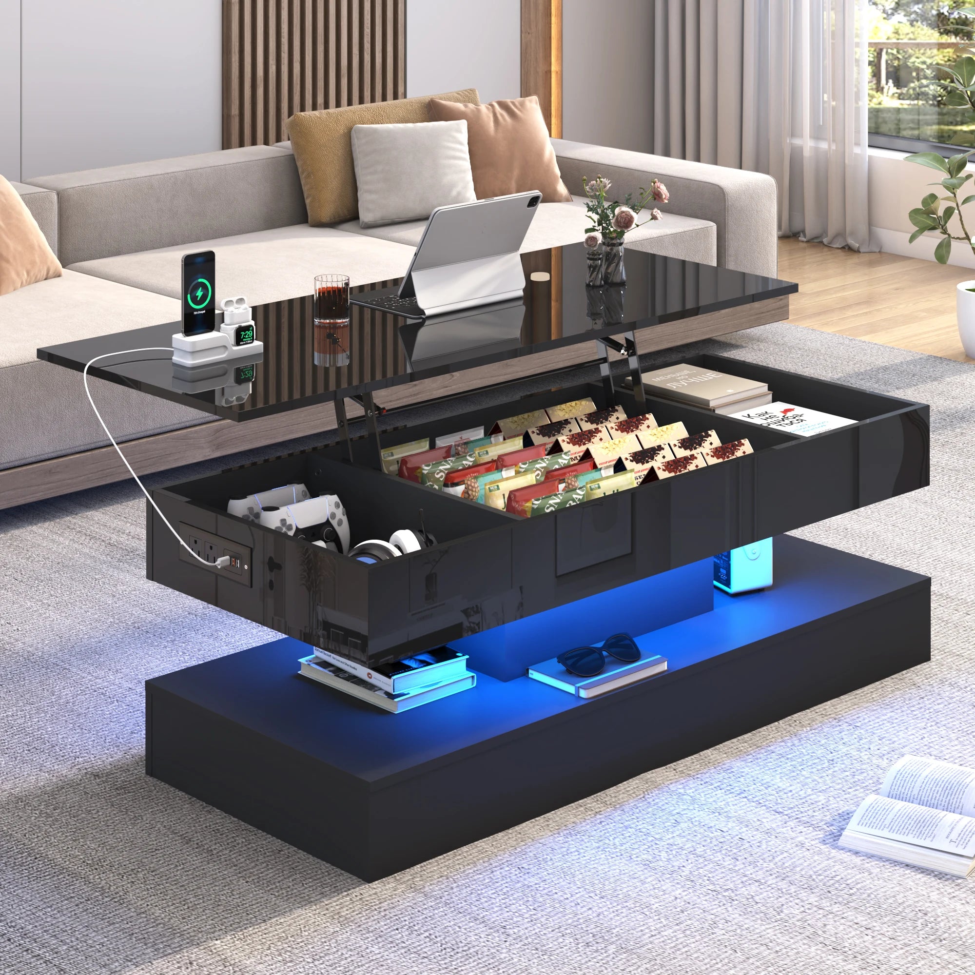 High Glossy LED Coffee Tables for Living Room,